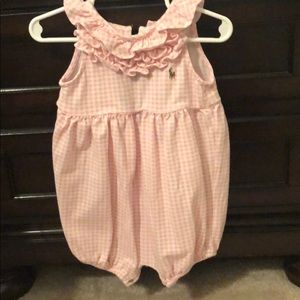 Ralph Lauren. - 12M pink gingham shortalll